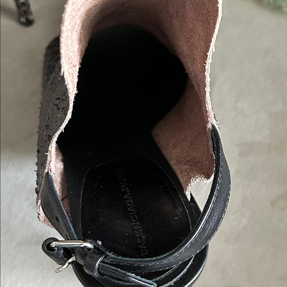 Balenciaga Snakeskin Open Toe Slingback Heels - Picture 8 of 17
